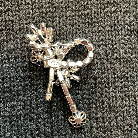 Vintage Leo Glass Sterling Pin Brooch - Picture 3 of 6